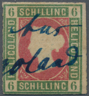 Helgoland - Marken Und Briefe: 1867, 6 S (dunkel)graugrün/lilarosa, Durchstochen, Mit Blauer Handsch - Héligoland
