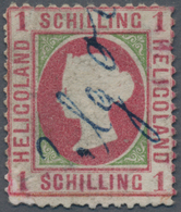 Helgoland - Marken Und Briefe: 1871, 1 S Karmin/gelblichgrün, Gezähnt, Mit Blauer Handschriftlicher - Héligoland