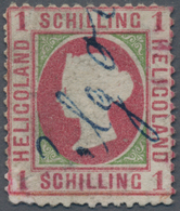 Helgoland - Marken Und Briefe: 1871, 1 S Karmin/gelblichgrün, Gezähnt, Mit Blauer Handschriftlicher - Heligoland