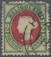 Helgoland - Marken Und Briefe: 1875, 2 Pf./2 F. Grün/lilakarmin Mit Rundstempel Type II "HE(LIGOLAND - Héligoland
