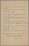 Helgoland - Besonderheiten: 1886, Handschriftlich Ausgefüllter Posteinlieferungsschein über Einen Ei - Héligoland