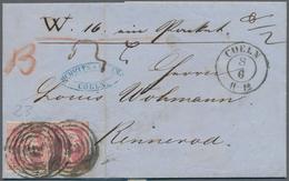 Preußen - Marken Und Briefe: 1858, 1 Sgr Rosa 2x Entwertet Mit "258" Coeln Auf Kpl. Paketbegleitbrie - Sonstige & Ohne Zuordnung