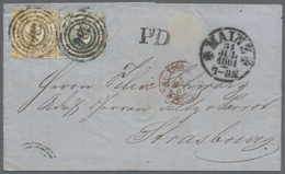 Thurn & Taxis - Marken Und Briefe: 1861, 12 Kreuzer-Frankatur, Bestehend Aus 3 Kr. Blau Und 9 Kr. Ge - Autres & Non Classés