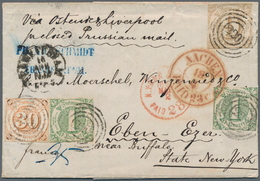 Thurn & Taxis - Marken Und Briefe: 1859, 30 Kr. Orange Zusammen Mit 2x 1 Kr. Dunkelgrün Und 1862, 9 - Altri & Non Classificati