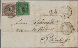 Württemberg - Marken Und Briefe: 1851, Ziffern 9 Kr. In B-Farbe Lebhaftrosa Und 6 Kr. Blaugrün Auf F - Autres & Non Classés