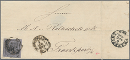 Württemberg - Marken Und Briefe: 1856, 18 Kr Schwarz Auf Lila, Zweiseitig Sehr Breitrandig (oben Sog - Autres & Non Classés