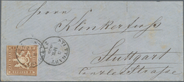 Württemberg - Marken Und Briefe: 1859, 1 Kr. Braun, Farbfrisches Exemplar Vom Unteren Bogenrand In S - Autres & Non Classés