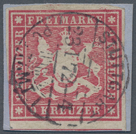 Württemberg - Marken Und Briefe: 1857, Wappenzeichnung 9 Kreuzer Rosakarmin, Farbfrischer Amtlicher - Sonstige & Ohne Zuordnung