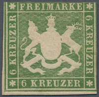 Württemberg - Marken Und Briefe: 1859, 6 Kreuzer Grün Mit Schöner Wappenzeichnung, Ungebraucht Mit G - Autres & Non Classés