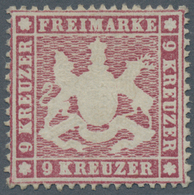 Württemberg - Marken Und Briefe: 1861, Wappen 9 Kr. Lilarot, Dünnes Papier Eng Gezähnt Ungebraucht O - Sonstige & Ohne Zuordnung