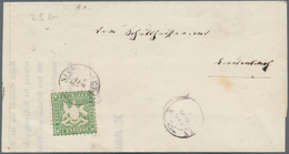 Württemberg - Marken Und Briefe: 1863, 1 Kr Dkl'blaugrün, Einzelfrankatur Auf Faltbriefteil Von NIED - Sonstige & Ohne Zuordnung
