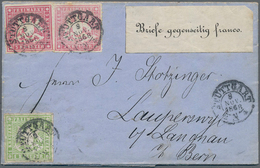 Württemberg - Marken Und Briefe: 1868, 1 Kreuzer Hellgrün Mit PLATTENFEHLER Und 2x 3 Kreuzer Rosa En - Sonstige & Ohne Zuordnung