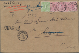 Württemberg - Marken Und Briefe: 1874, 1 Kr. Grün Und Drei Werte 3 Kr. Rosa (Paar Und Einzelwert) Al - Altri & Non Classificati