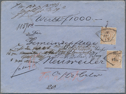 Württemberg - Marken Und Briefe: 1874 Spektakulärer Wertbrief über 1.000 Francs Mit Portogerechter D - Other & Unclassified