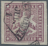 Württemberg - Marken Und Briefe: 1873, 70 Kr. Wappen Braunlila, Erste Auflage Mit Einfachen Linien U - Other & Unclassified