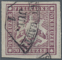 Württemberg - Marken Und Briefe: 1873, 70 Kr. Wappen Braunlila, Erste Auflage Mit Einfachen Linien U - Andere & Zonder Classificatie