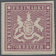 Württemberg - Marken Und Briefe: 1873, Wappenzeichnung 70 Kreuzer Rotlila, Postfrische Originalgummi - Sonstige & Ohne Zuordnung