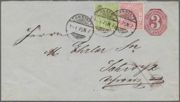 Württemberg - Marken Und Briefe: 1874, Ovalausgabe 1 Kr. Gezähnt Zusammen Mit 3 Kr. Durchstochen Als - Sonstige & Ohne Zuordnung