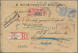 Württemberg - Marken Und Briefe: 1875, Paar 20 Pf Grau-ultramarin Auf IRRLÄUFER-Kuvert Per Einschrei - Andere & Zonder Classificatie