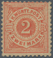 Württemberg - Marken Und Briefe: 1878, Ziffernausgabe 2 Mark Dunkelzinnober Auf Hellcromgelb, Ungebr - Sonstige & Ohne Zuordnung