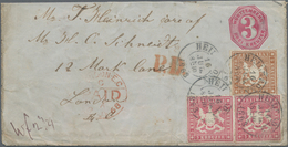 Württemberg - Ganzsachen: 1867, 9 Kr Rötlichbraun Und 2x 3 Kr Rotkarmin Als Zusatzfrankatur Auf 3 Kr - Other & Unclassified