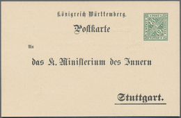Württemberg - Ganzsachen: 1899. Dienst-Postkarte 5 Pf Grün "Viehseuchen-Nachricht", Type VI. Ungebra - Other & Unclassified