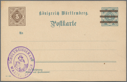 Württemberg - Ganzsachen: 1908. Dienst-Postkarte 3 Pf Braun Auf (2 Pf. Grau) "Schultheissenamt Wäsch - Andere & Zonder Classificatie