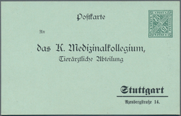 Württemberg - Ganzsachen: 1908/1910. Dienst-Postkarte 5 Pf Grün "Viehseuchen-Nachricht", Type I. Ung - Autres & Non Classés