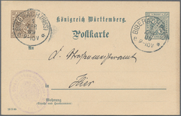 Württemberg - Ganzsachen: 1909. Dienst-Postkarte 3 Pf Braun Neben 2 Pf Grau "Strassenbau-Inspektion - Other & Unclassified