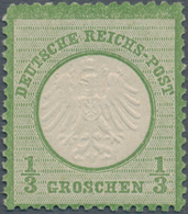 Deutsches Reich - Brustschild: 1872 Kleiner Schild 1/3 Gr. Gelblichgrün Ungebraucht Mit Originalgumm - Ungebraucht