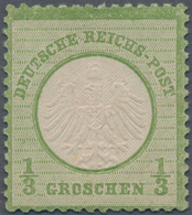 Deutsches Reich - Brustschild: 1872 Kleiner Schild 1/3 Gr. Gelblichgrün Ungebraucht Mit Originalgumm - Ungebraucht