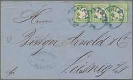 Deutsches Reich - Brustschild: 1872. MeF Aus Waagrechtem 3er-Streifen 1/3 Groschen (kl. Schild) In D - Unused Stamps