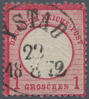 Deutsches Reich - Brustschild: 1872, Kleiner Schild 1 Gr Karmin Mit Schwedischem K1 "YSTAD 22 18 8 7 - Ungebraucht