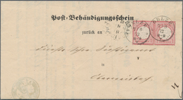 Deutsches Reich - Brustschild: 1872. Waagerechtes Paar 1 Gr. (kl. Schild) Auf Vollständigem Post-Beh - Ungebraucht