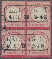 Deutsches Reich - Brustschild: 1872, Kleiner Schild 1 Gr. Karmin Im Viererblock Mit Ra2 "LEIPZIG II - Unused Stamps