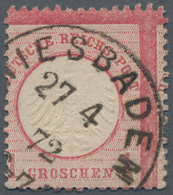 Deutsches Reich - Brustschild: 1872, Kleiner Schild 1 Gr. Karmin Mit Starker Senkrechter Verzähnung - Ongebruikt