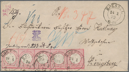 Deutsches Reich - Brustschild: 1872. MeF (als Treppe Geklebt) Aus 5x 1 Groschen (kl. Schild) Auf Wer - Unused Stamps