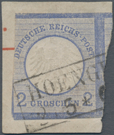 Deutsches Reich - Brustschild: 1872, 2 Gr. Grauultramarin Kleiner Schild UNGEZÄHNT, Entwertet Mit Zw - Unused Stamps