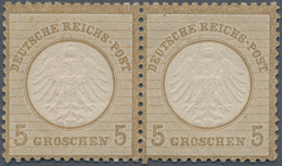 Deutsches Reich - Brustschild: 1872, 5 Gr. Ockerbraun Kleines Brustschild, Waggerechtes Paar In Unge - Ongebruikt