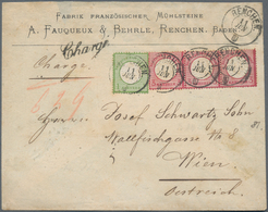 Deutsches Reich - Brustschild: 1872, Kl. Schild 1 Kr. Hellgrün Und Gr. Schild 3x 3 Kr Rot Auf Charge - Ongebruikt