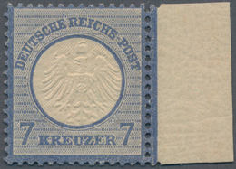 Deutsches Reich - Brustschild: 1872, Kleiner Schild 7 Kreuzer Ultramarin, Ungebrauchtes Rechtes Rand - Unused Stamps