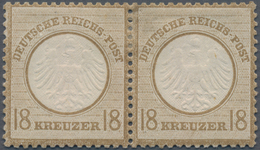 Deutsches Reich - Brustschild: 1872, 18 Kr. Ockerbraun Kleines Brustschild, Waggerechtes Paar In Ung - Ongebruikt