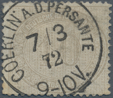 Deutsches Reich - Brustschild: 1872, Innendienstmarke 10 Gr. Gelbgrau Mit Einkreisstempel "COERLIN A - Ungebraucht