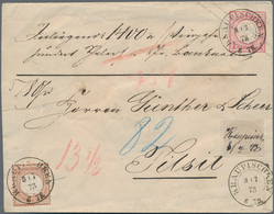 Deutsches Reich - Brustschild: 1873, AUFFRANKIERTE GANZSACHE Als WERTBRIEF: Innendienstmarke 10 Gr. - Nuevos