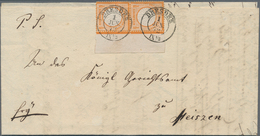 Deutsches Reich - Brustschild: 1872, Kl. Schild ½ Gr. Orange Senkrechtes Paar Mit Komplettem Rechten - Unused Stamps