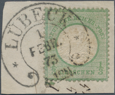 Deutsches Reich - Brustschild: L1872, Großer Schild 1/3 Gr. Grün Mit Prägefehler II: Senkrecht Ausge - Unused Stamps