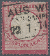 Deutsches Reich - Brustschild: 1872, Großer Schild 1 Gr Karmin Mit Seltenem Ra3 "AUS WOLLIN PER DAMP - Unused Stamps