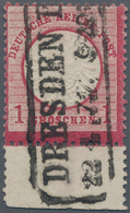 Deutsches Reich - Brustschild: 1872, Großer Schild 1 Gr. Karmin Mit 11 Mm Unterrand Und Ra2 "DRESDEN - Unused Stamps