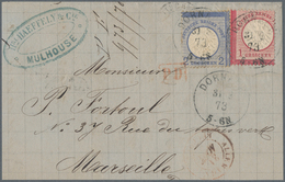 Deutsches Reich - Brustschild: 1872, Großer Schild 1 Gr Rot Und 2 Gr Blau BEIDE STARK VERZÄHNT Auf V - Unused Stamps