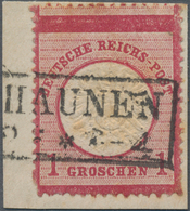 Deutsches Reich - Brustschild: 1872, Großer Schild 1 Gr. Karmin Mit Extrem Seltenem Über-Großformat - Ungebraucht